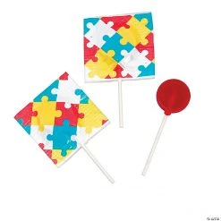 Autism Awareness Printed Lollipops - 55 Pc.