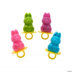 Bunny Ring Lollipops Easter Candy - 12 Pc.