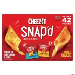 CHEEZ-IT Snap'd Cheesy Baked Snack Variety Pack, 0.75 oz, 42 Count
