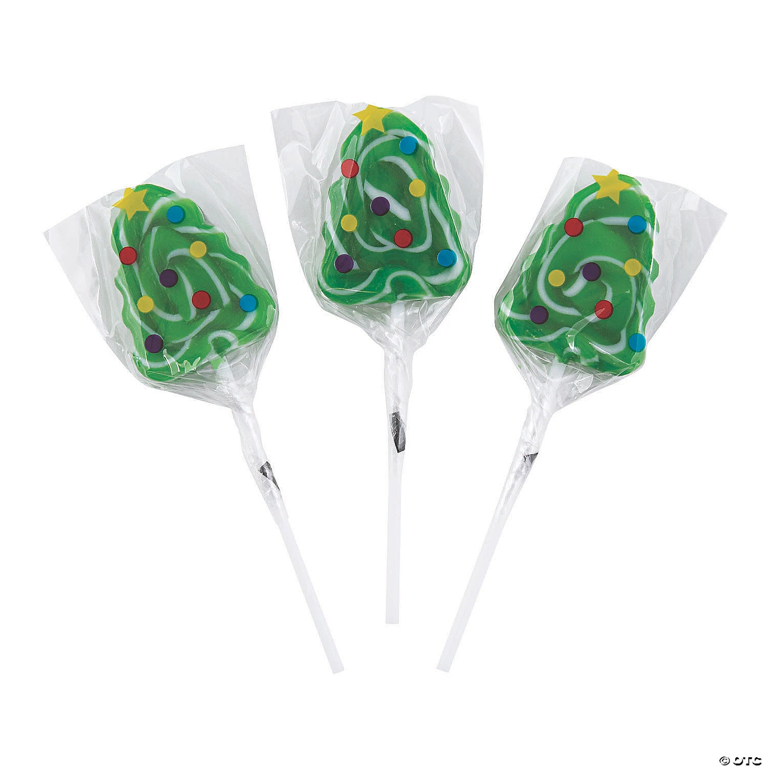 Christmas Tree Swirl Lollipops - 12 Pc. 3 Christmas Tree Swirl Lollipops - 12 Pc.
