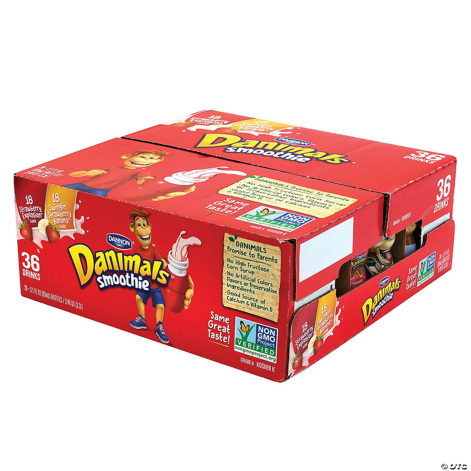 Dannon Danimals Smoothies Strawberry Explosion & Swingin' Strawberry Banana - 36 Count 3 Dannon Danimals Smoothies Strawberry Explosion & Swingin' Strawberry Banana - 36 Count