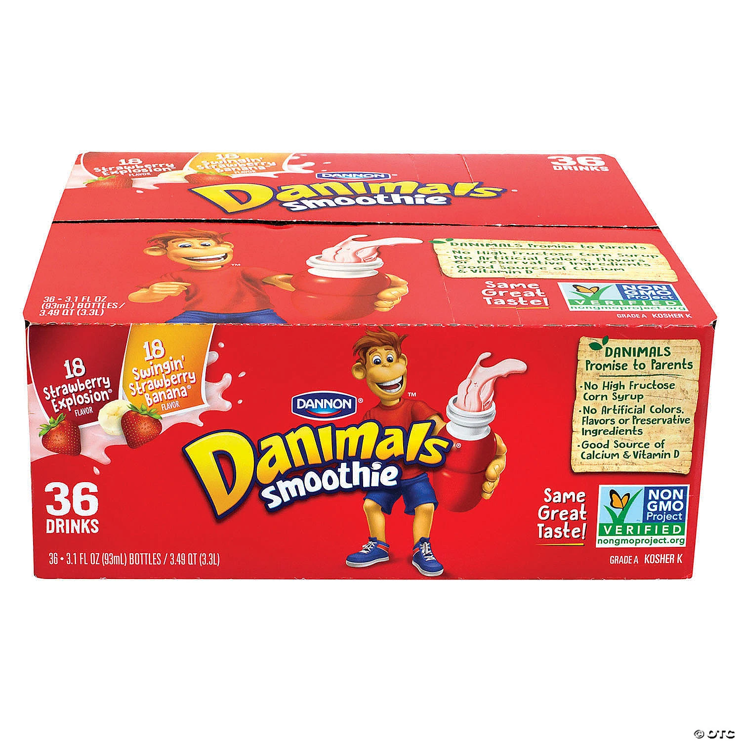 Dannon Danimals Smoothies Strawberry Explosion & Swingin' Strawberry Banana - 36 Count 4 Dannon Danimals Smoothies Strawberry Explosion & Swingin' Strawberry Banana - 36 Count - Image 2