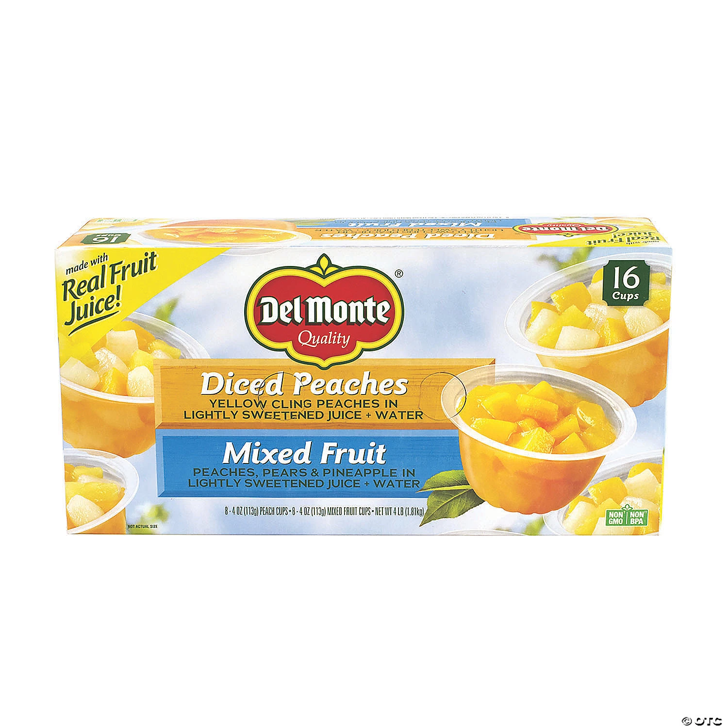 DEL MONTE Diced Peaches & Mixed Fruit Cups, 4 oz, 16 Count 4 DEL MONTE Diced Peaches & Mixed Fruit Cups, 4 oz, 16 Count - Image 2