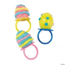 Egg-Shaped Ring Lollipop Easter Candy - 12 Pc.