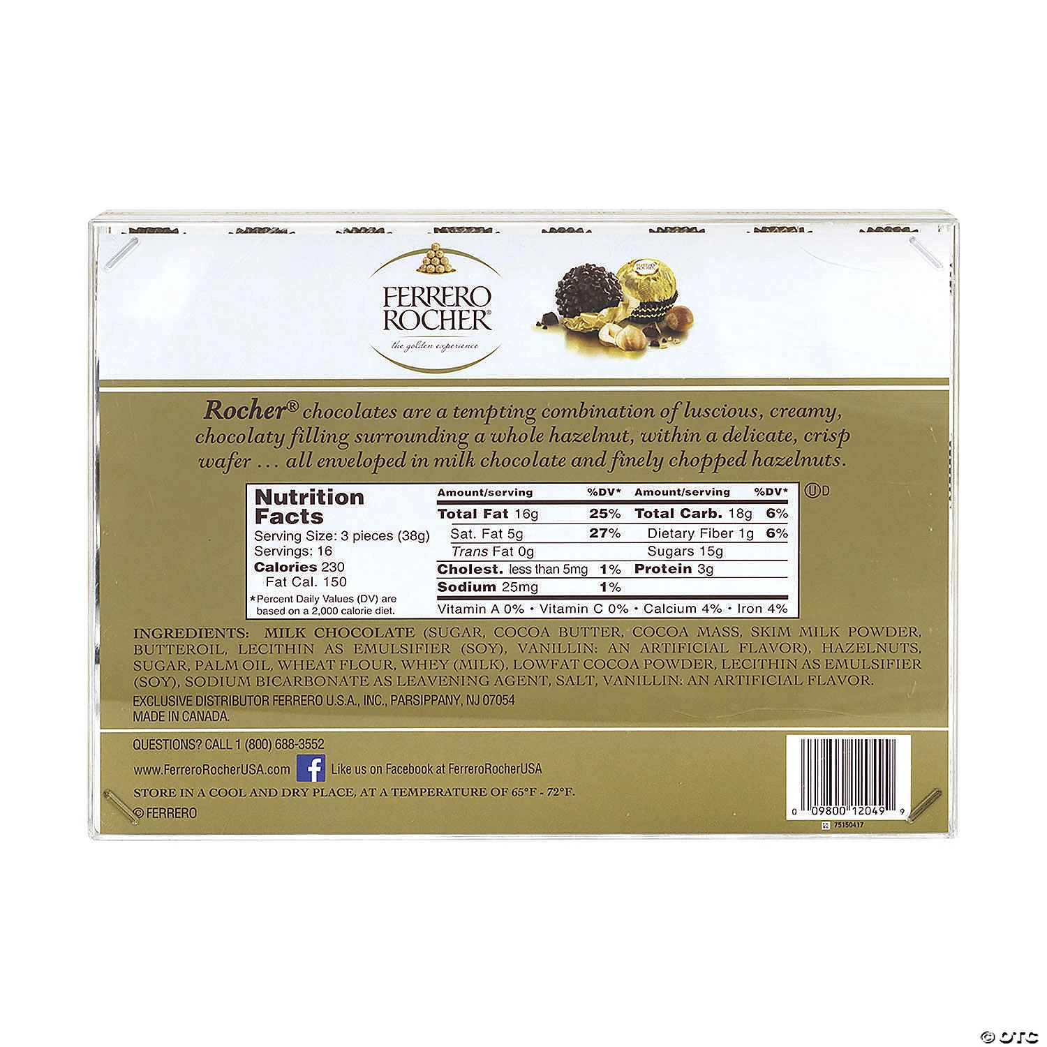 FERRERO ROCHER Hazelnut Chocolate Diamond Gift Box, 48 Pieces 6 FERRERO ROCHER Hazelnut Chocolate Diamond Gift Box, 48 Pieces - Image 4