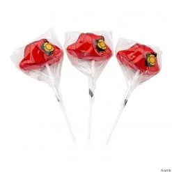 Firefighter Hat Shaped Lollipops - 12 Pc.