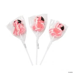 Flamingo Swirl Lollipops - 12 Pc.