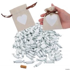 Candy&Snacks Official Shop 3 Heart Favor Bags with Foil-Wrapped Caramels for 24