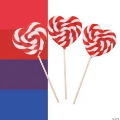 Heart-Shaped Swirl Lollipops - 12 Pc.