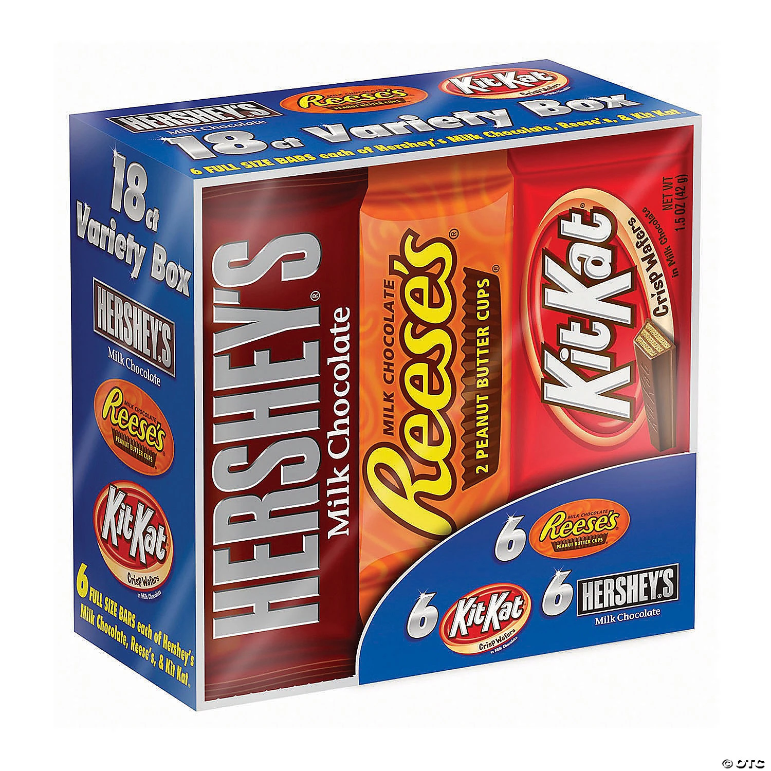 HERSHEY'S Chocolate Candy Bar Variety Pack (Hershey's, Reese's, Kit Kat) 18 Count 3 HERSHEY'S Chocolate Candy Bar Variety Pack (Hershey's, Reese's, Kit Kat) 18 Count