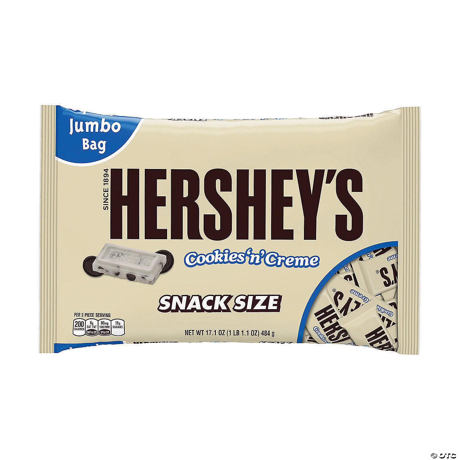 HERSHEY'S Snack Size Cookies 'n' Creme Bars, 17.1 oz, 2 Pack 3 HERSHEY'S Snack Size Cookies 'n' Creme Bars, 17.1 oz, 2 Pack