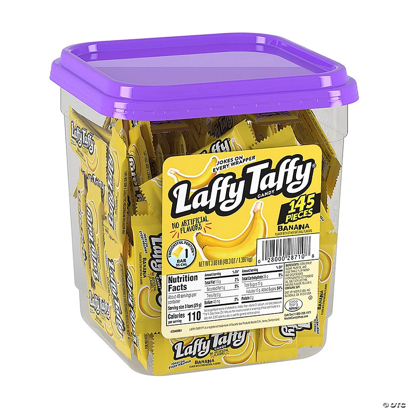 Laffy Taffy® Banana Mini Bar Tub - 145 Ct. 3 Laffy Taffy® Banana Mini Bar Tub - 145 Ct.