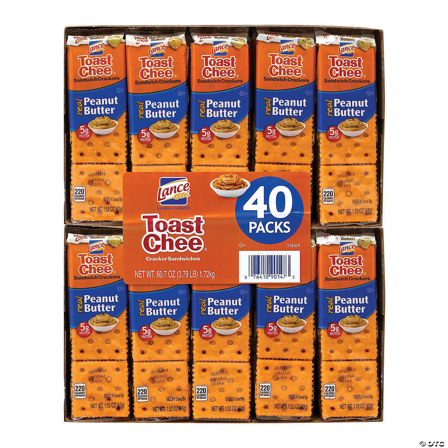 LANCE Toast Chee Peanut Butter Cracker Sandwiches, 40 Count 3 LANCE Toast Chee Peanut Butter Cracker Sandwiches, 40 Count