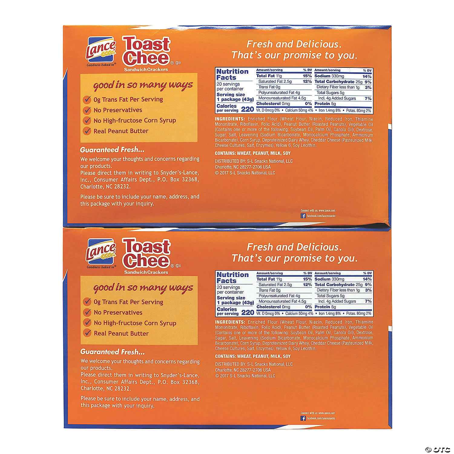 LANCE Toast Chee Peanut Butter Cracker Sandwiches, 40 Count 5 LANCE Toast Chee Peanut Butter Cracker Sandwiches, 40 Count - Image 3