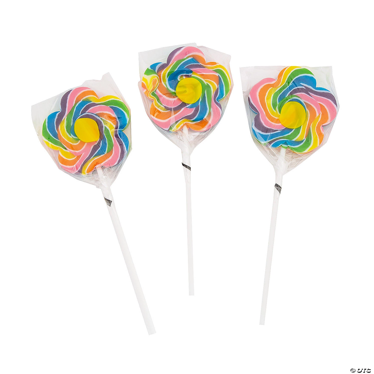 Large Flower-Shaped Swirl Lollipops - 12 Pc. 3 Large Flower-Shaped Swirl Lollipops - 12 Pc.