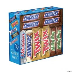 MARS Chocolate Full Size Candy Bars Assorted Variety Box, 30 Count