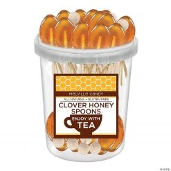 MELVILLE CANDY Naturally Flavored Honey Spoons Clover Honey, 30 Count