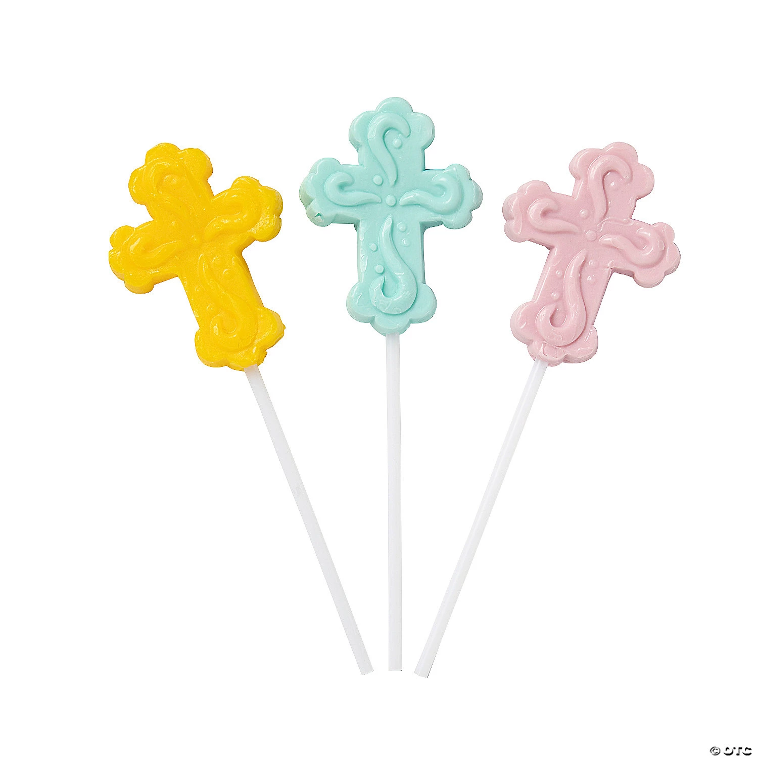 Pastel Cross-Shaped Lollipops - 12 Pc. 3 Pastel Cross-Shaped Lollipops - 12 Pc.
