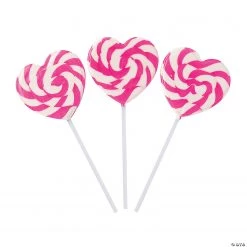 Heart-Shaped Swirl Lollipops - 12 Pc.
