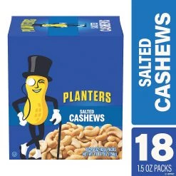 Planters Salted Cashews 1.5 oz, 18 Count
