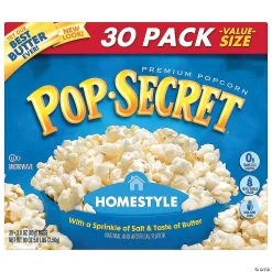 Pop Secret Premium Popcorn Homestyle, 3 oz, 30 Count