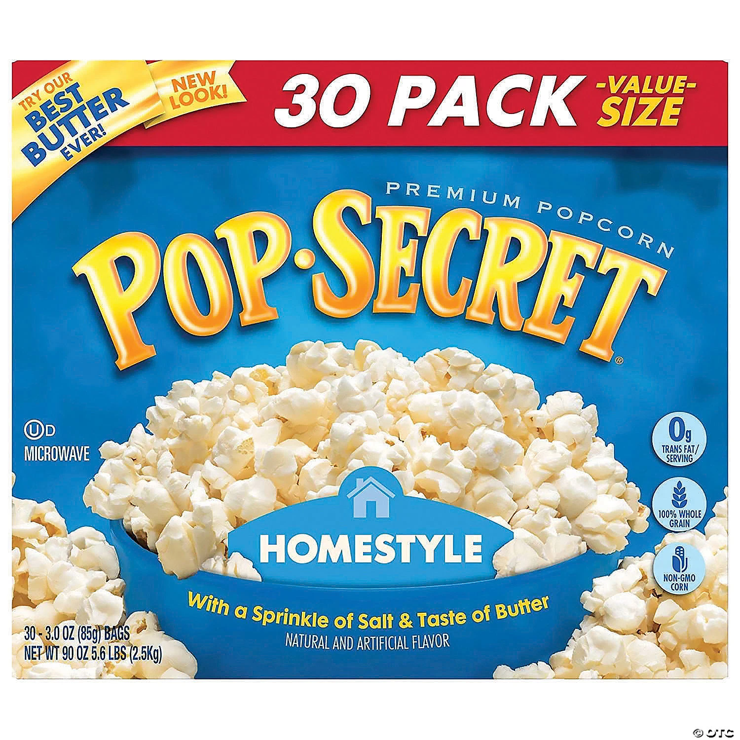 Pop Secret Premium Popcorn Homestyle, 3 oz, 30 Count 3 Pop Secret Premium Popcorn Homestyle, 3 oz, 30 Count