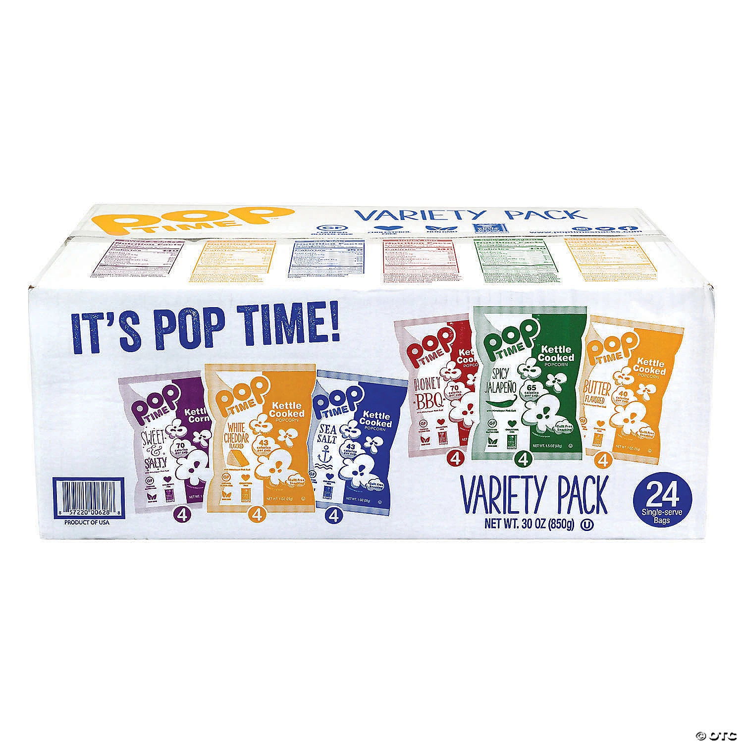 POPTIME Kettle Cooked Popcorn Variety Case - 24 Pieces 3 POPTIME Kettle Cooked Popcorn Variety Case - 24 Pieces