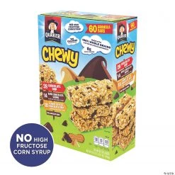 QUAKER Chewy Granola Bar Chocolate Chip & Peanut Butter Chocolate Chip Variety Pack - 60 Pieces -Candy&Snacks Official Shop quaker chewy granola bar chocolate chip and peanut butter chocolate chip variety pack 60 pieces13966183 a02 1