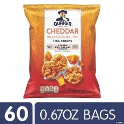 Quaker Popped Rice Crisps Cheddar Cheese, .67 oz, 60 Count 8 Quaker Popped Rice Crisps Cheddar Cheese, .67 oz, 60 Count -Candy&Snacks Official Shop quaker popped rice crisps cheddar cheese 67 oz 60 count13966450 a01 1