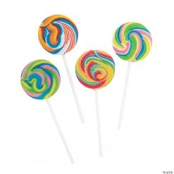 Rainbow Swirl Lollipops - 12 Pc.