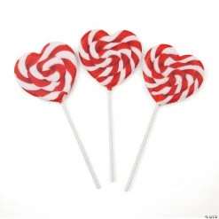 Heart-Shaped Swirl Lollipops - 12 Pc.