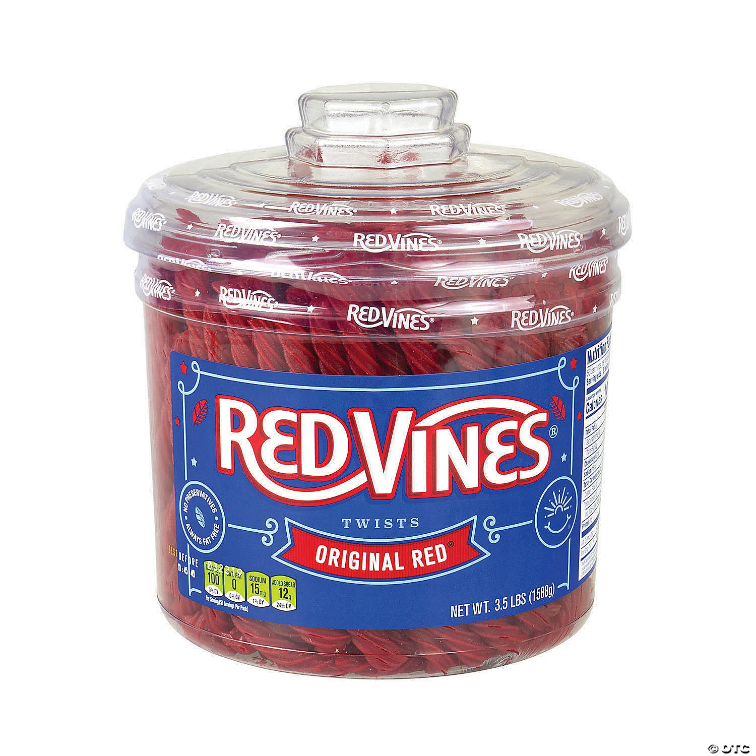 Red Vines Licorice Twists Jar Original Red, 3.5 lb 3 Red Vines Licorice Twists Jar Original Red, 3.5 lb