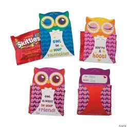 Skittles® with Owl Valentine's Day Card for 24