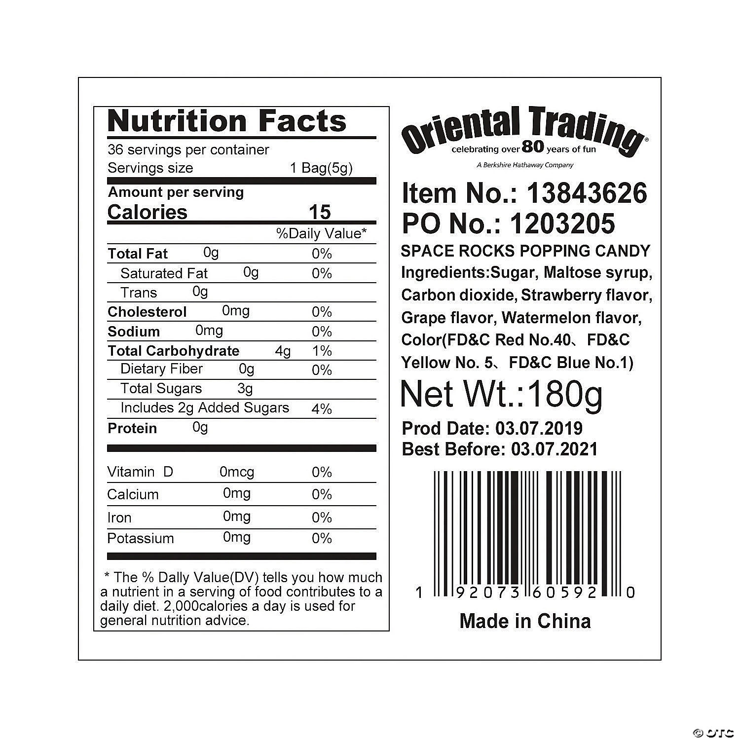 Space Rocks Popping Hard Candy Fun Packs - 36 Pc. 4 Space Rocks Popping Hard Candy Fun Packs - 36 Pc. - Image 2