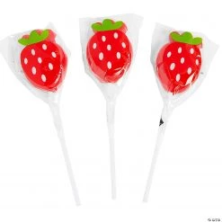 Strawberry Lollipops - 12 Pc.