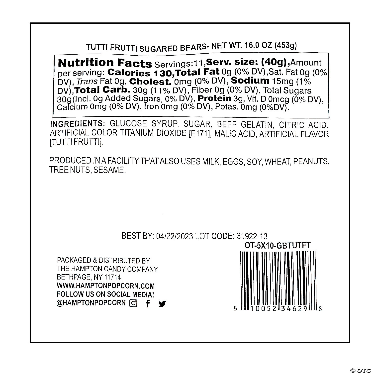 Sugar Coated Gummy Bear Candy - 100 Pc. 4 Sugar Coated Gummy Bear Candy - 100 Pc. - Image 2