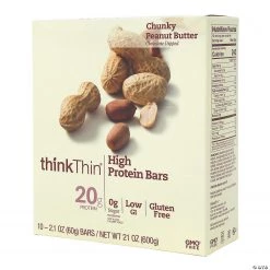ThinkThin High Protein Bars Chunky Peanut Butter, 2.1 oz, 10 Count -Candy&Snacks Official Shop thinkthin high protein bars chunky peanut butter 2 1 oz 10 count13966484 a02 1