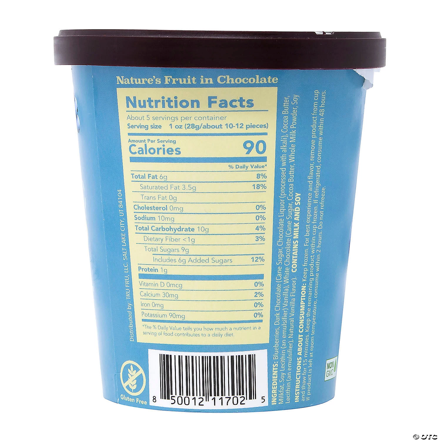 Tru Fru Blueberries in White & Dark Chocolate (5 oz, 8 Pack) 5 Tru Fru Blueberries in White & Dark Chocolate (5 oz, 8 Pack) - Image 3