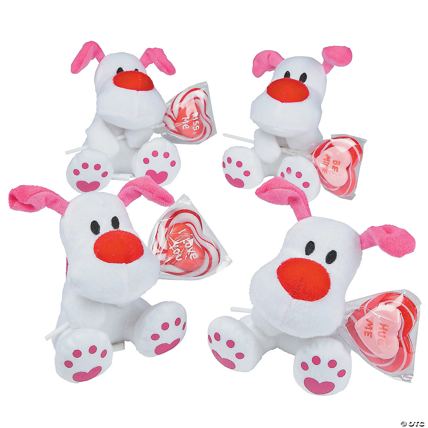 Valentine's Day Stuffed Dogs with Lollipops Exchanges for 12 3 Valentine's Day Stuffed Dogs with Lollipops Exchanges for 12